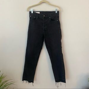 GAP - Cheeky Straight High Rise Jeans (Black denim wash)